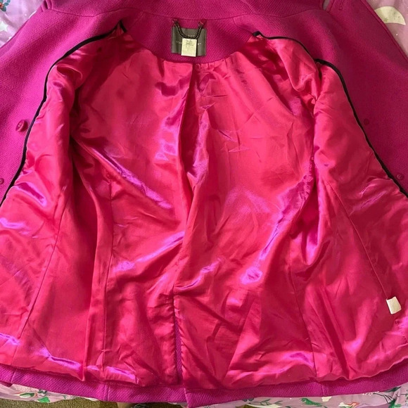 J.Crew Stadium Cloth Majesty Bright Fuchsia Hot Pink
Wool Peacoat Size 6P - Picture 6 of 13
